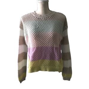 Lisa Todd Pastel Striped Crew Neck Sweater